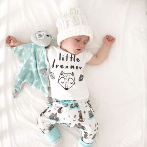Newborn Baby Cotton Outfit Set – Soft T-Shirt & Pants 2-Piece Set for Infant Boys & Girls (0–24 Months)