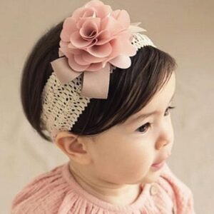 Baby Lace Flower Headband – Soft Fabric Floral Hair Band for Newborns & Infants