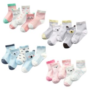 Pack of 5 Kids Cotton Socks – Breathable Summer Socks for Boys & Girls (0–6 Years)