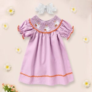 Infant Baby Girl Halloween Dress – Ghost Embroidery Party Costume with Headband for 3-24 Months