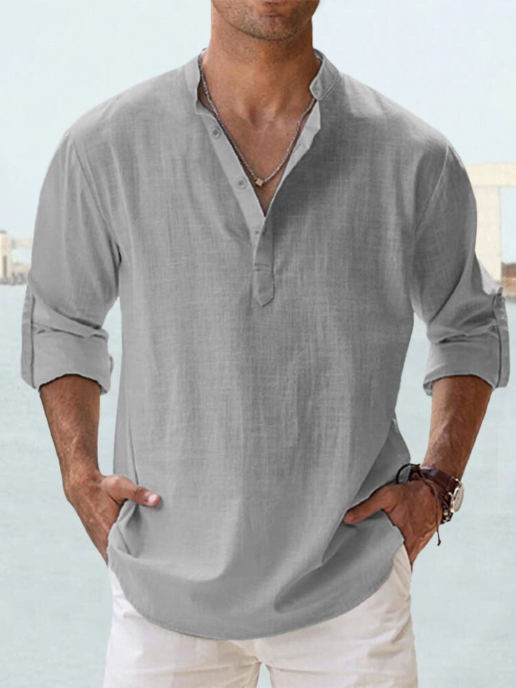 Men's Cotton Stand Collar Sports Pullover - Image 15