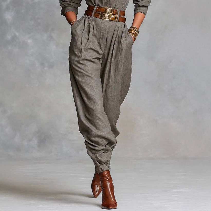 Women’s Long-Sleeved Lapel Jumpsuit - Image 5