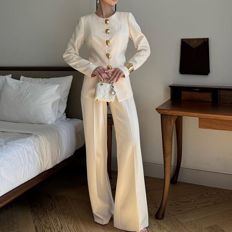 Women’s Peach Long-Sleeve Suit - Image 4