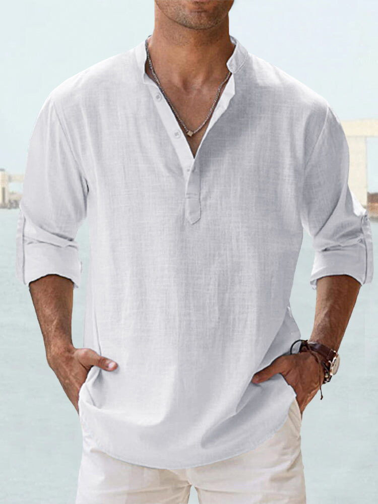 Men's Cotton Stand Collar Sports Pullover - Image 11