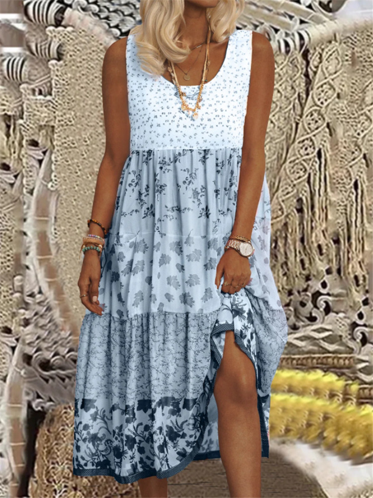 Women's Sleeveless Sun-Print Summer Dress - Image 4