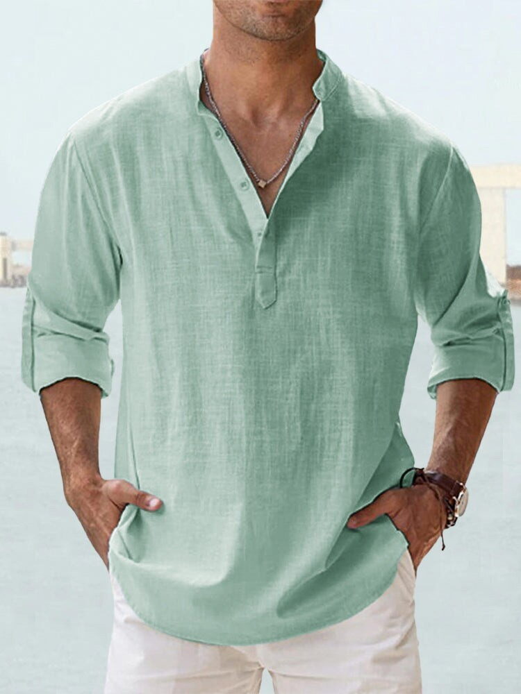 Men's Cotton Stand Collar Sports Pullover - Image 18