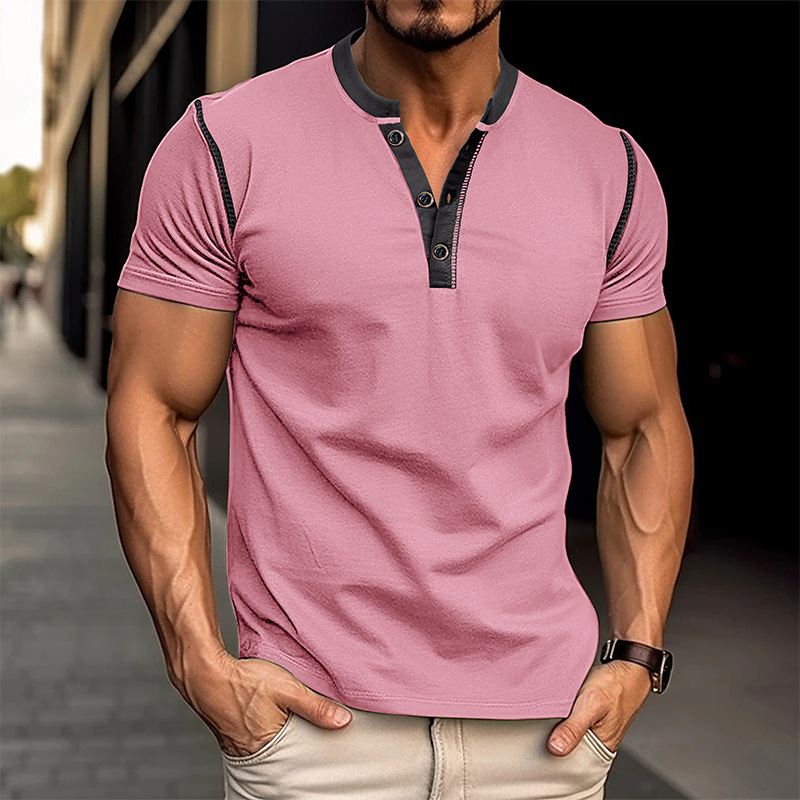 Men's Fashion Short-Sleeve Polo Shirt – Summer V-Neck Buttoned Breathable Casual Top - Image 10