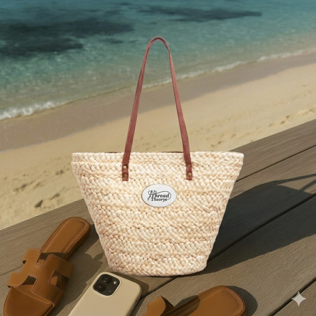 Woven Straw Tote Bag - Image 2