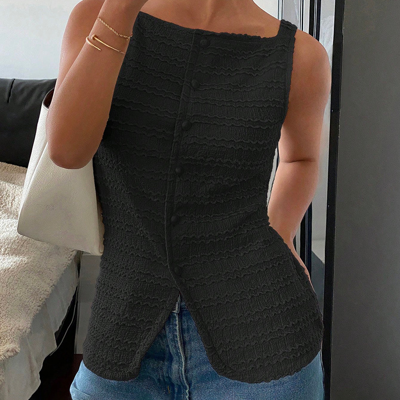 Trendy Square Neck Button-Up Vest - Image 5
