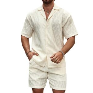 Men’s Summer Fashion Tracksuit Set – Loose Casual Short-Sleeve Shirt & Shorts Two-Piece