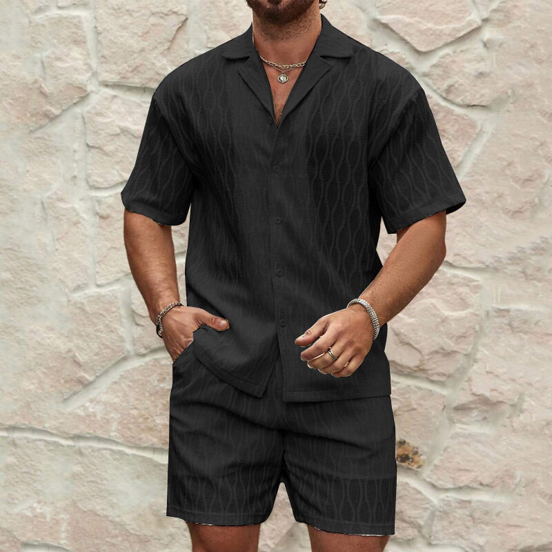 Men's Summer Short Sleeve Shirt & Shorts Set - Image 7