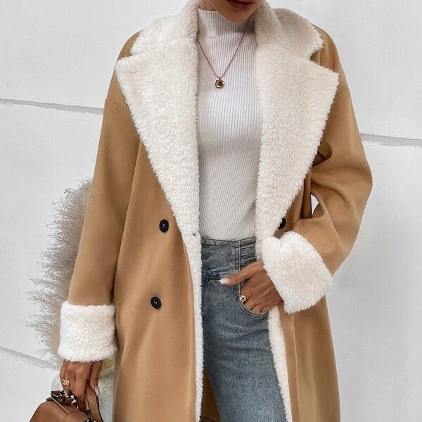 women's khaki wool overcoat