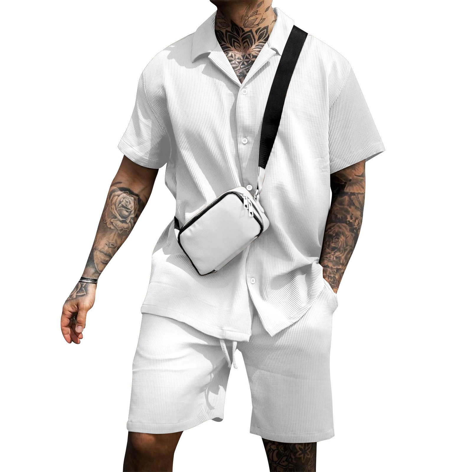Men’s Casual Short-Sleeve Polo & Shorts Set – Comfortable Cotton-Blend Two-Piece Summer Suit - Image 2