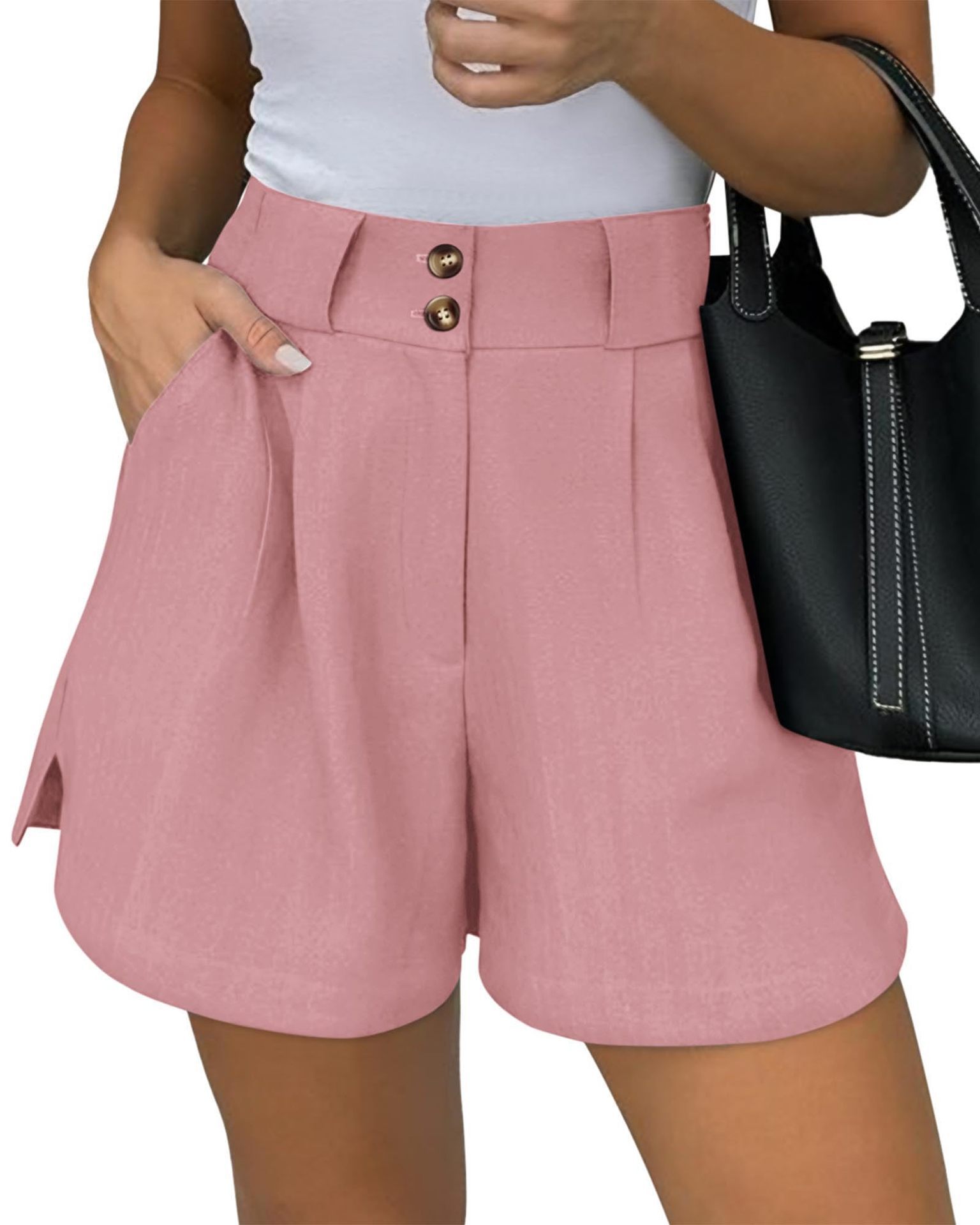 Women’s High Waisted Lounge Shorts with Pockets – Comfortable Straight-Leg Summer Shorts in Solid Colors - Image 7