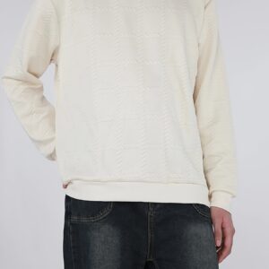 Premium Jacquard Round Neck Hoodie – Export Quality European & American Sizes Unisex Sweatshirt