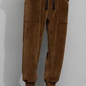 Men’s Premium Corduroy Casual Pants – Trendy Anti-Wrinkle Straight Leg Trousers – Modern Slim-Fit 9-Inch Ankle Pants for Men