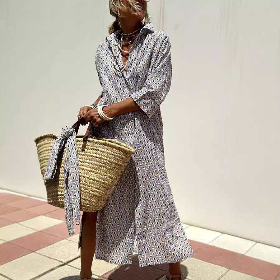 Women’s Striped Shirt Dress with Waist Belt - Image 8