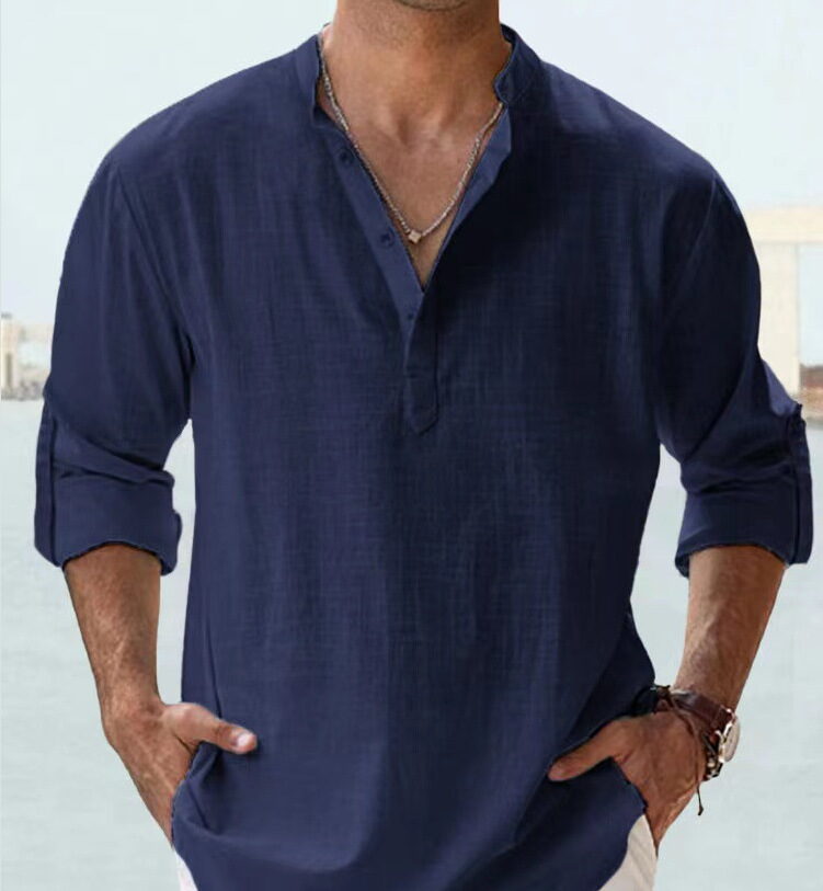 Men's Cotton Stand Collar Sports Pullover - Image 19