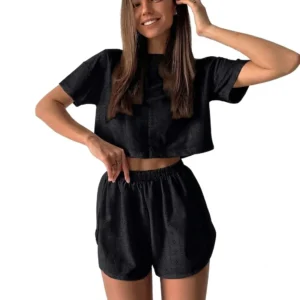Crop Top Shorts Set