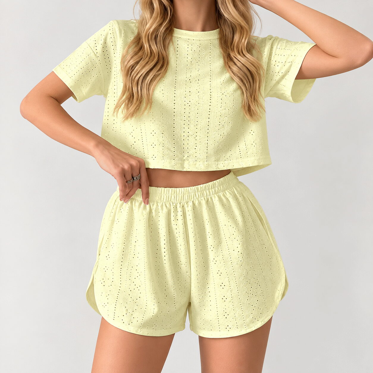 Crop Top Shorts Set