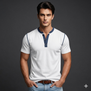 Men's Fashion Short-Sleeve Polo Shirt – Summer V-Neck Buttoned Breathable Casual Top