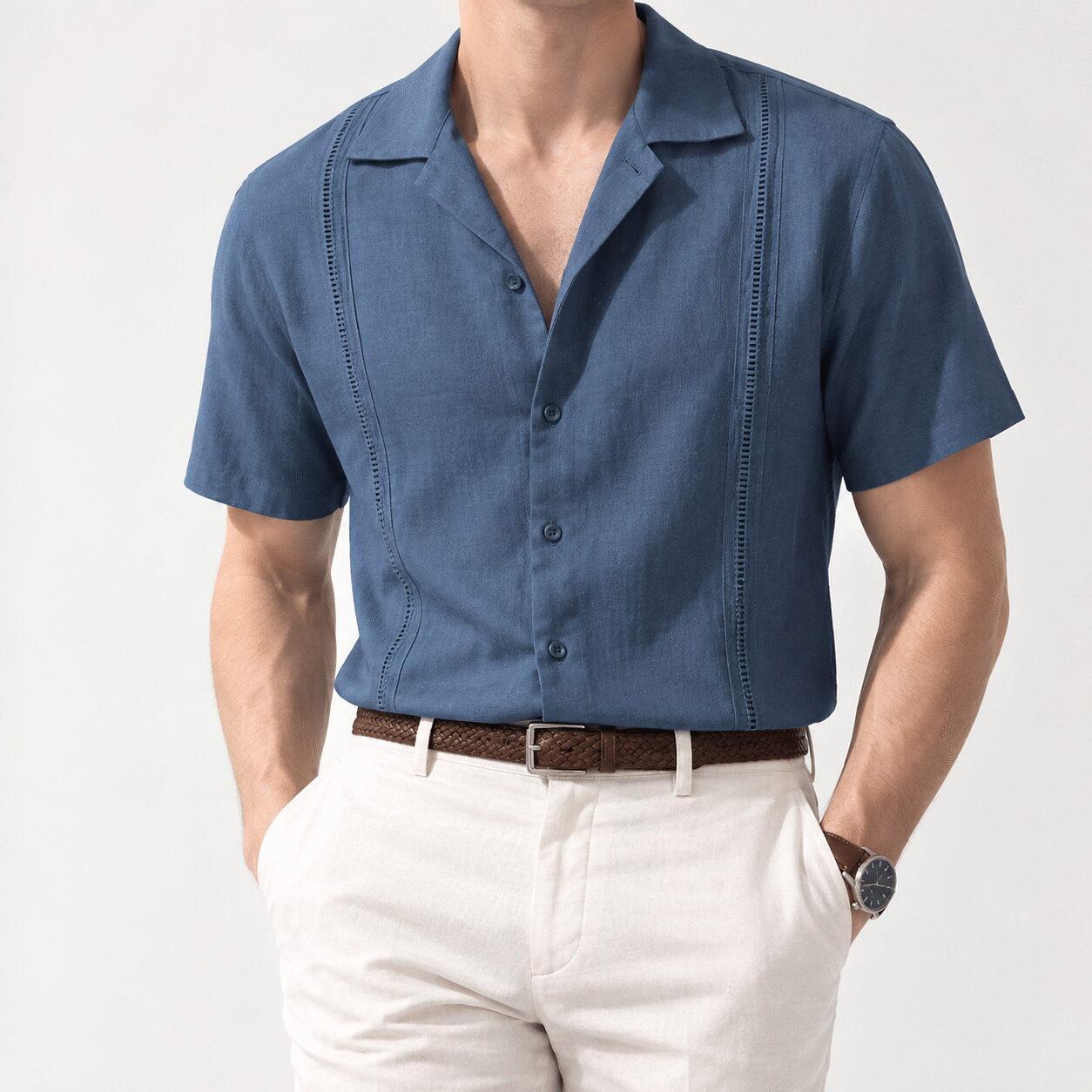 Men's Casual Loose Solid Lapel Shirt