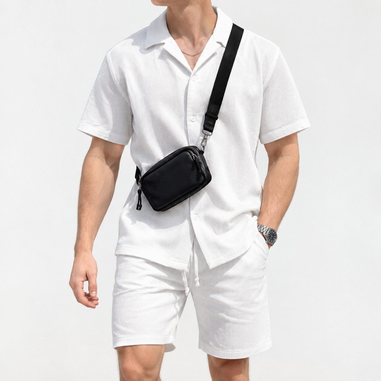 Men's Cotton Blend Polo & Shorts Set - Image 3