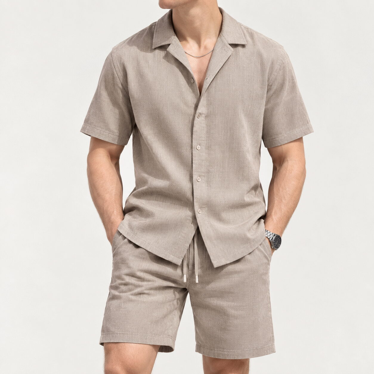 Men's Cotton Blend Polo & Shorts Set - Image 5