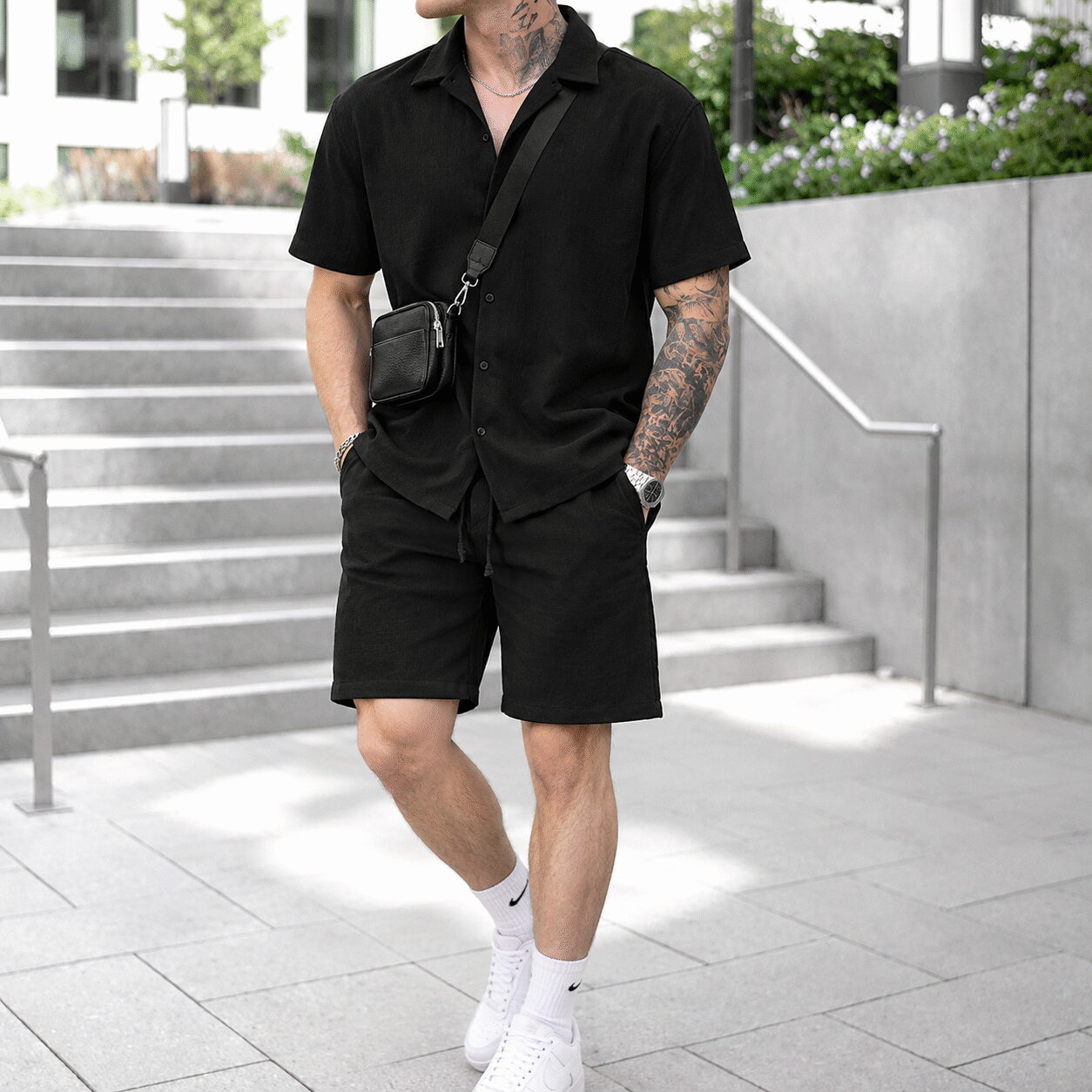 Men's Cotton Blend Polo & Shorts Set - Image 2