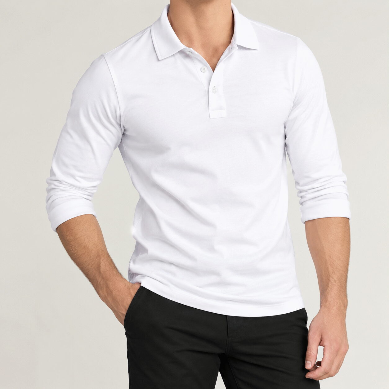 Men's Long-Sleeve Sport Polo - Image 3