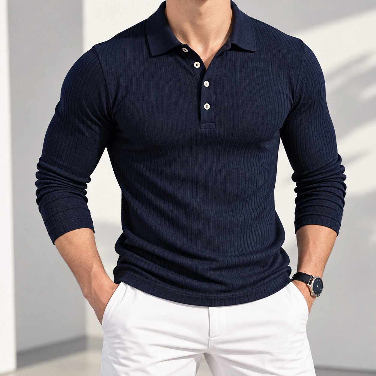 Men's Long-Sleeve Sport Polo - Image 5