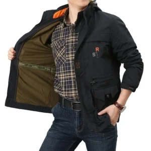 Men's Plus Size Hooded Windbreaker Jacket