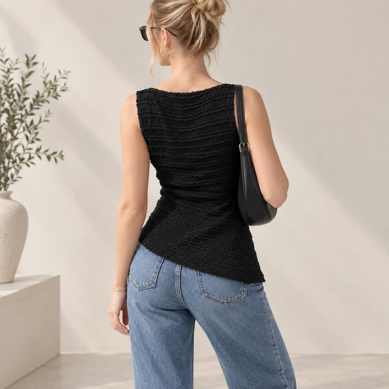 Trendy Square Neck Button-Up Vest - Image 2
