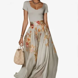 Women’s Boho Maxi Two-Piece Dress