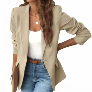 Women’s British Style Lapel Button Jacket