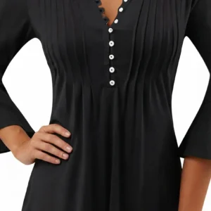 Women’s Button-Front Ruched Blouse