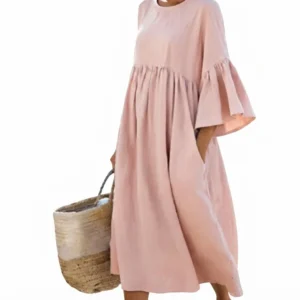 Women’s Full-Sleeve Polyester Beach Boho Style Maxi Dress