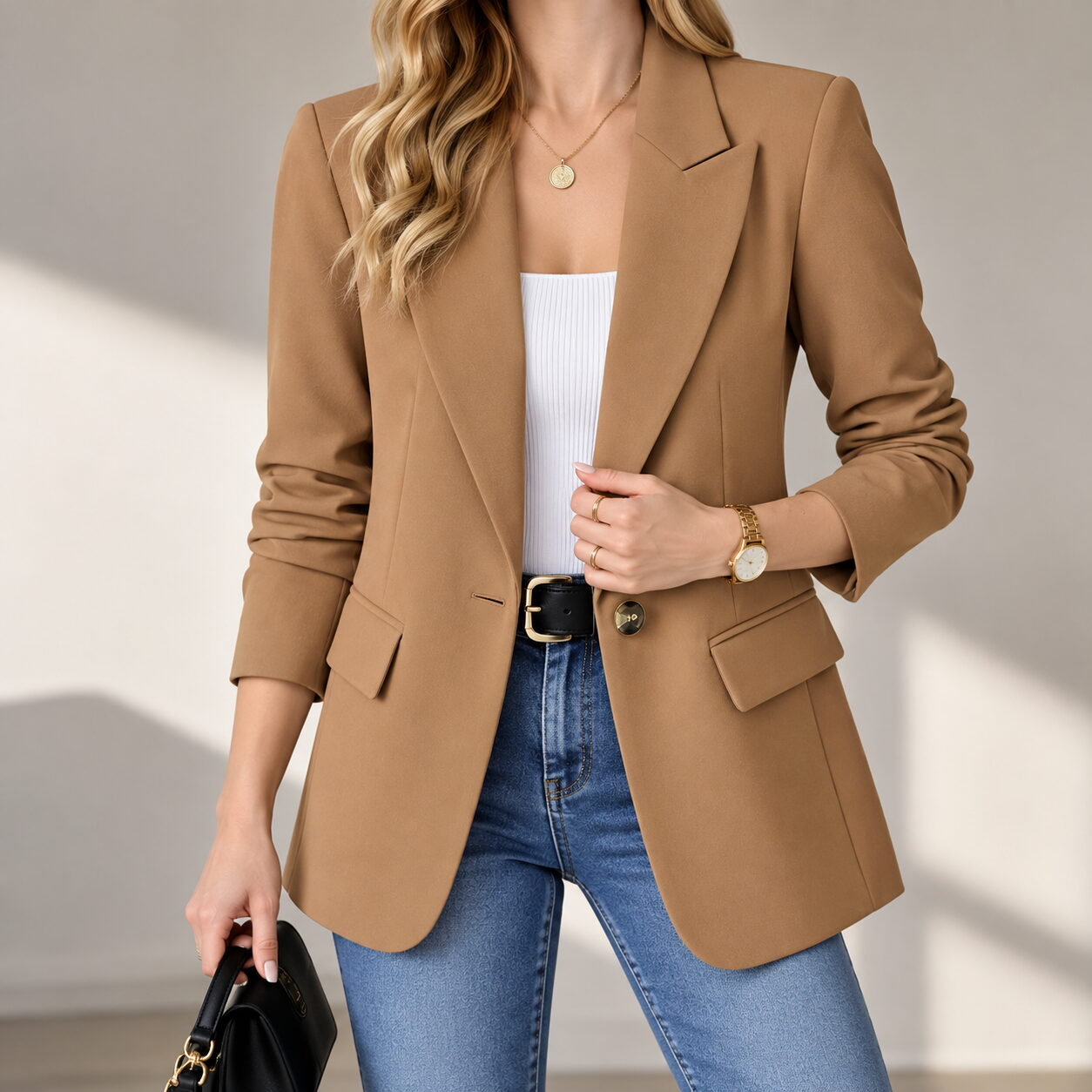 Women's Lapel Blazer Jacket - Image 4