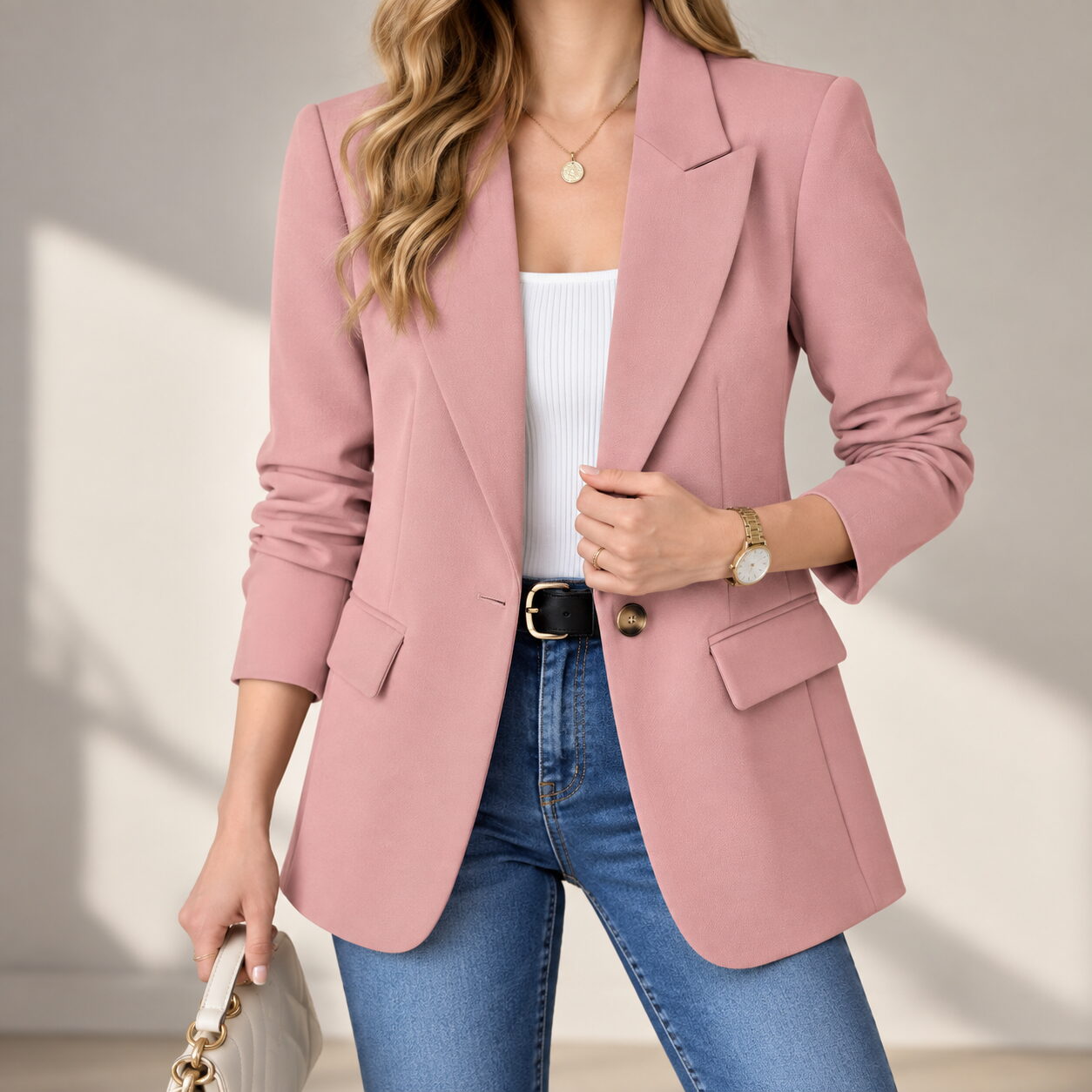 Women's Lapel Blazer Jacket - Image 5