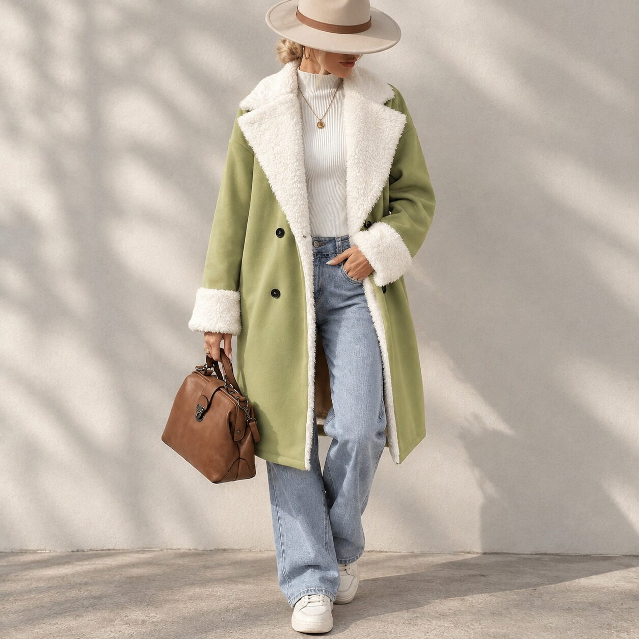 Women’s Leisure Commute Woolen Coat - Image 4
