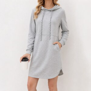 Women's Long-Sleeve Pocket Hoodie Dress
