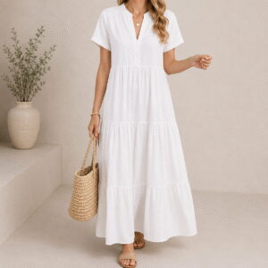 Women’s Minimalist Polyester Beach Dress
