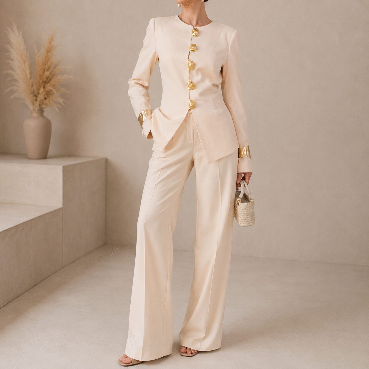 Women’s Peach Long-Sleeve Suit