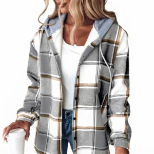Women’s Plaid Hooded Jacket