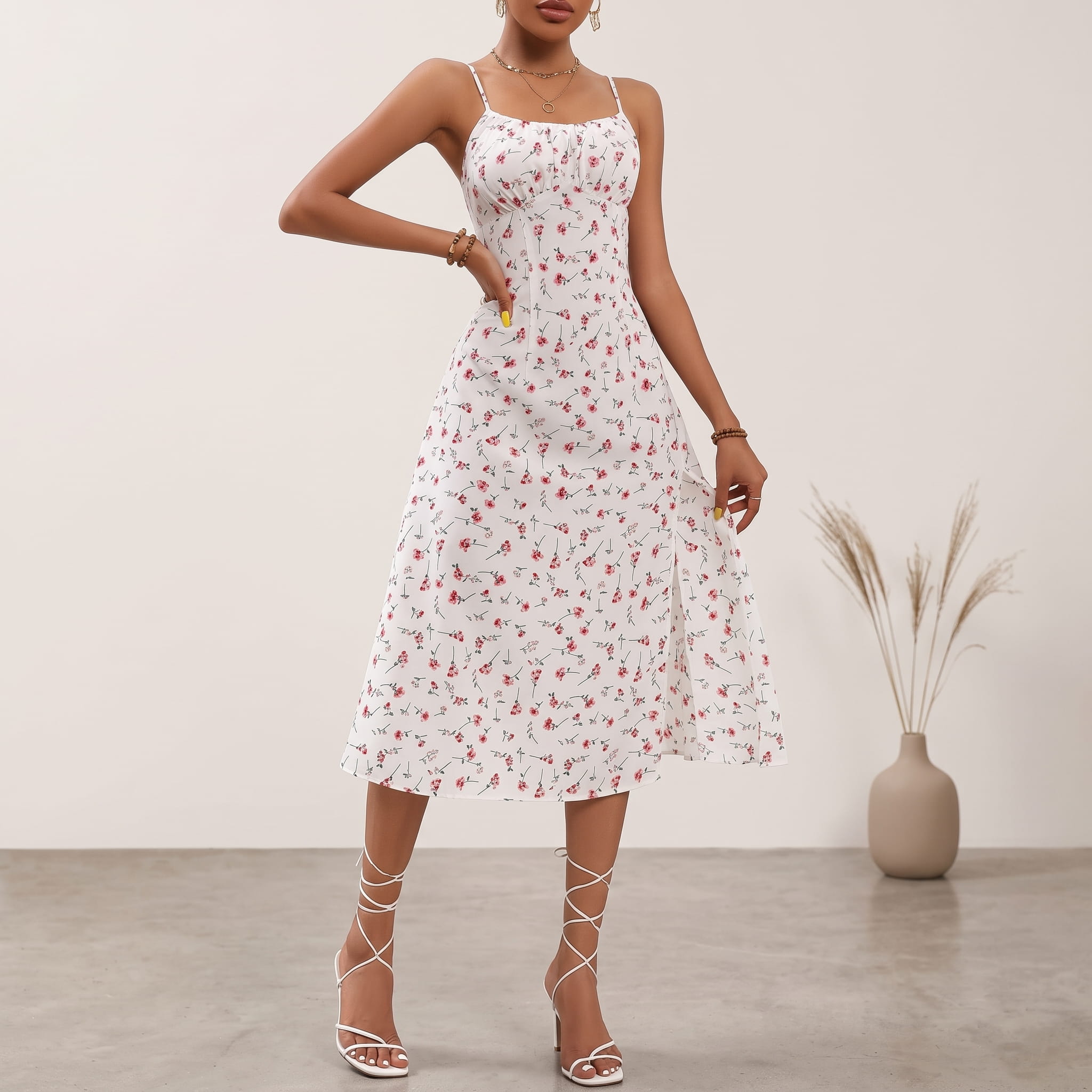 Women’s Printed Suspender Dress - Image 4