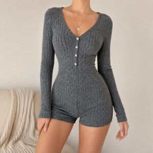 Women’s Slim-Fit Ribbed Knit Jumpsuit