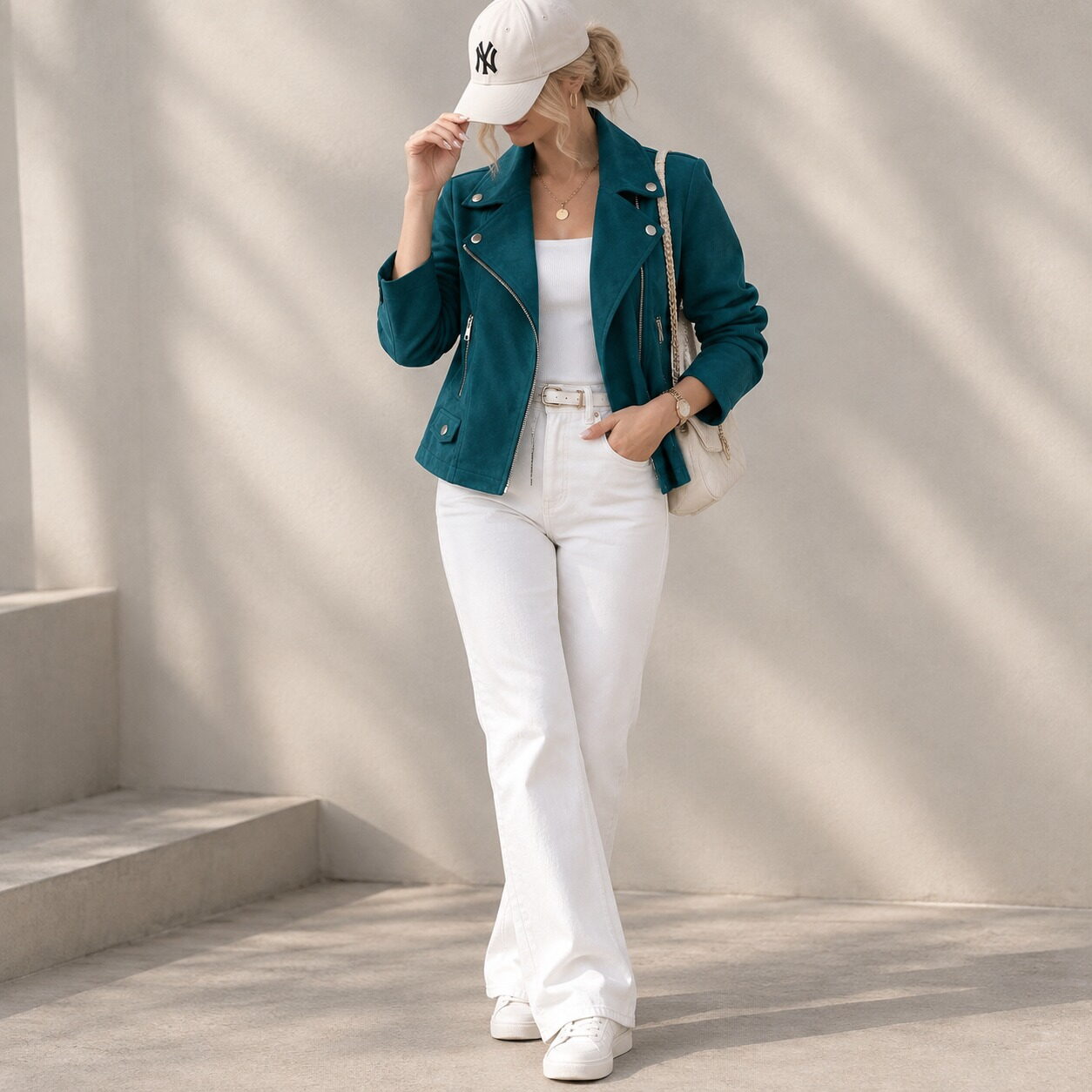 Women’s Slim-Fit Zip-Up Lapel Jacket - Image 11