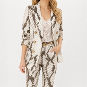 Women's Snake Print Two-Piece Suit Set