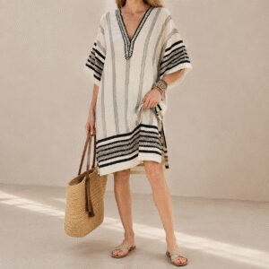 Women’s Striped Beach Vacation Midi Dress