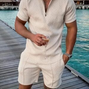 Men’s Performance Sports Polo & Shorts Set – Two-Piece Athletic Summer Tracksuit